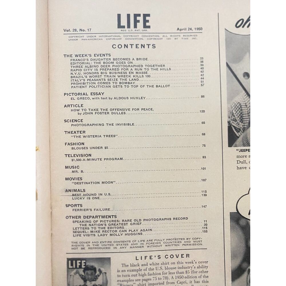 LIFE Magazine April 24 1950 Blouses Under $5 Fashion Cover Maggi McNamara - Picture 4 of 8